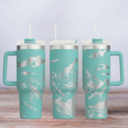 Tumbler mit Gravur - Motiv Everest - türkis