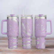 Tumbler mit Gravur - Motiv Northern Lights - flieder