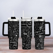 Tumbler mit Gravur - Motiv Nurse - schwarz