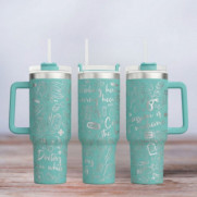 Tumbler mit Gravur - Motiv Nurse - türkis