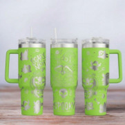 Tumbler mit Gravur - Motiv Spooky -hellgrün
