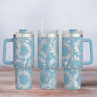 Tumbler mit Gravur - Motiv Sunflowers