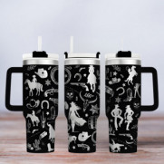 Tumbler mit Gravur - Motiv Wild West - schwarz