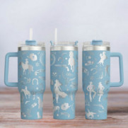 Tumbler mit Gravur - Motiv Wild West - hellblau