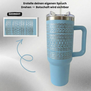 Personalisierter Tumbler mit eigenem Spruch - Hidden Message