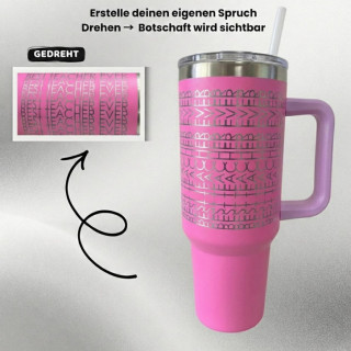 Personalisierter Tumbler mit eigenem Spruch - Hidden Message