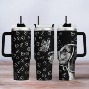 Tumbler mit Gravur - Motiv Beagle - schwarz