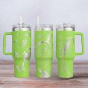 Tumbler mit Gravur - Motiv Bulldogge - hellgrün