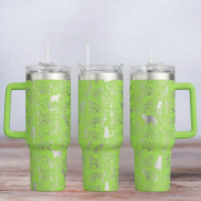 Tumbler mit Gravur - Motiv Cats - hellgrün