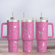 Tumbler mit Gravur - Motiv Cats - pink