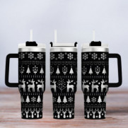 Tumbler mit Gravur - Motiv Christmas - schwarz