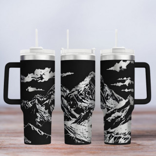 Tumbler mit Gravur - Motiv Everest - schwarz
