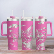 Tumbler mit Gravur - Motiv Everest - pink